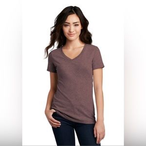 Mossimo Supply Co Casual Short Sleeve Heathered Purple Gray T Shirt V Neck